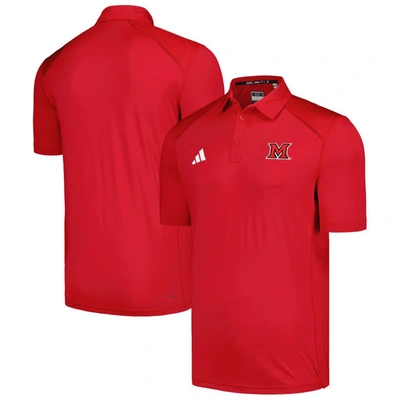 Adidas Originals Adidas Red Miami University Redhawks Classic Aeroready Polo