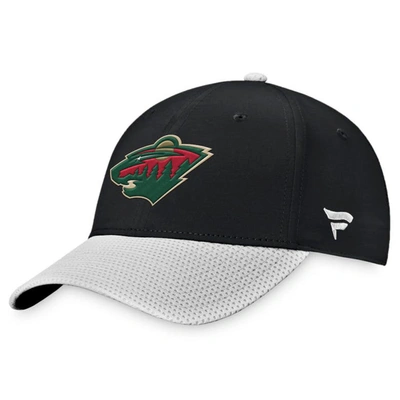 Fanatics Branded  Black/gray Minnesota Wild 2023 Nhl Global Series Sweden Adjustable Hat In Black,gray