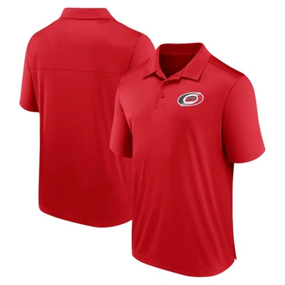 Fanatics Branded  Red Carolina Hurricanes Left Side Block Polo