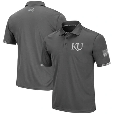 Colosseum Charcoal Kansas Jayhawks Rival Oht Military Appreciation Polo