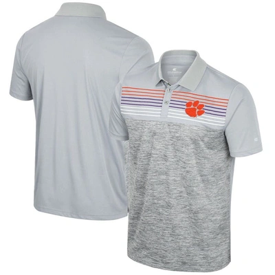 Colosseum Gray Clemson Tigers Cybernetic Polo