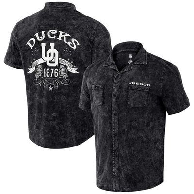 Darius Rucker Collection By Fanatics Black Oregon Ducks Team Color Button-up Shirt