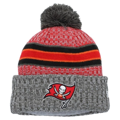 New Era Gray Tampa Bay Buccaneers 2023 Sideline Sport Cuffed Pom Knit Hat