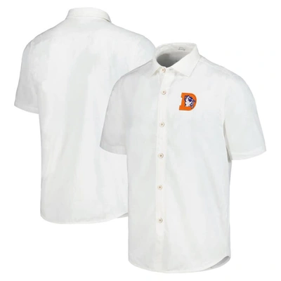 Tommy Bahama White Denver Broncos Sport Coconut Point Palm Vista Islandzone Button-up Camp Shirt