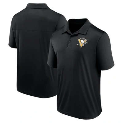 Fanatics Branded  Black Pittsburgh Penguins Left Side Block Polo