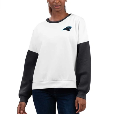 G-iii 4her By Carl Banks White Carolina Panthers A-game Pullover Sweatshirt