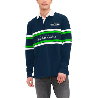 Tommy Hilfiger Navy Seattle Seahawks Cory Varsity Rugby Long Sleeve T-shirt