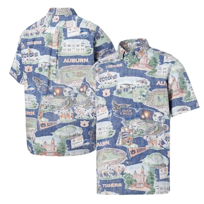 Reyn Spooner Navy Auburn Tigers Scenic Button-down Shirt