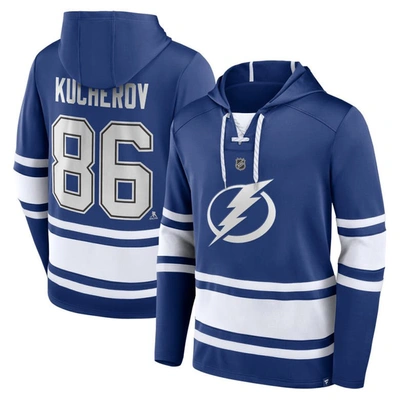 Fanatics Branded Nikita Kucherov Blue Tampa Bay Lightning Name & Number Lace-up Pullover Hoodie