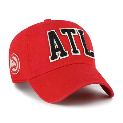 47 ' Red Atlanta Hawks Hand Off Clean Up Adjustable Hat