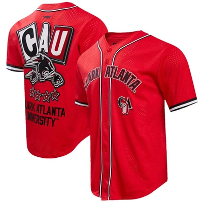 Pro Standard Red Clark Atlanta University Panthers Homecoming Mesh Button-down Shirt