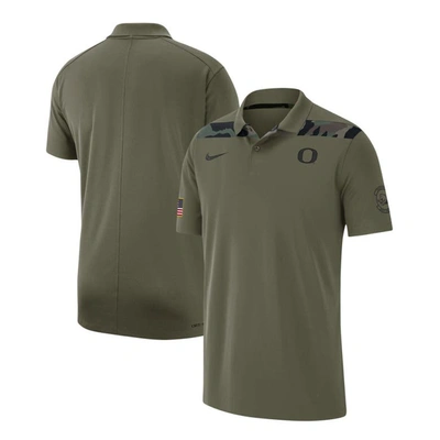 Nike Olive Oregon Ducks 2023 Sideline Coaches Military Pack Performance Polo