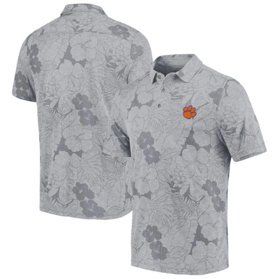 Tommy Bahama Gray Clemson Tigers Miramar Blooms Polo