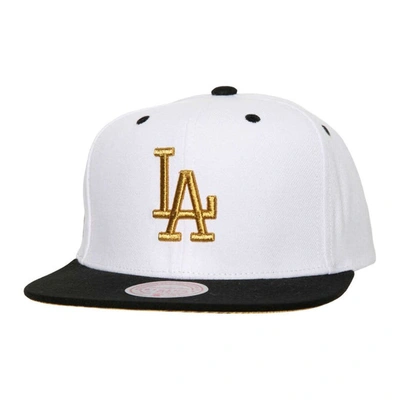 Mitchell & Ness Men's  White, Black Los Angeles Dodgers Cooperstown Collection Mvp Snapback Hat In White,black