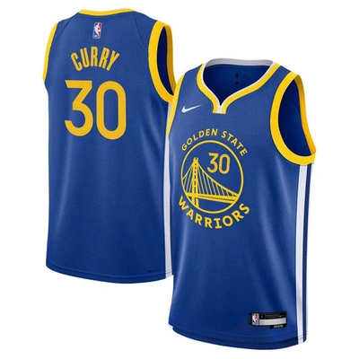 Nike Kids' Youth  Stephen Curry Royal Golden State Warriors Swingman Jersey In Blue