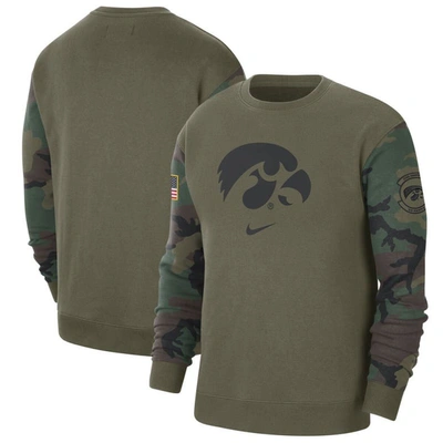 Nike Olive Iowa Hawkeyes Military Pack Club Pullover Sweatshirt