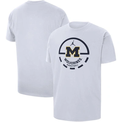 Jordan Brand White Michigan Wolverines Free Throw Basketball T-shirt
