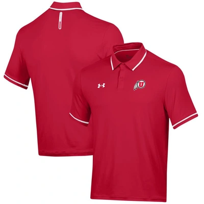 Under Armour Red Utah Utes T2 Tipped Performance Polo
