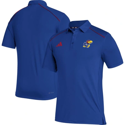 Adidas Originals Adidas Royal Kansas Jayhawks Coaches Aeroready Polo