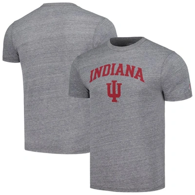 League Collegiate Wear Heather Gray Indiana Hoosiers Tall Arch Victory Falls Tri-blend T-shirt