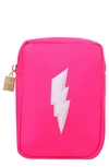 Bloc Bags Mini Lightening Bolt Cosmetics Bag In Hot Pink