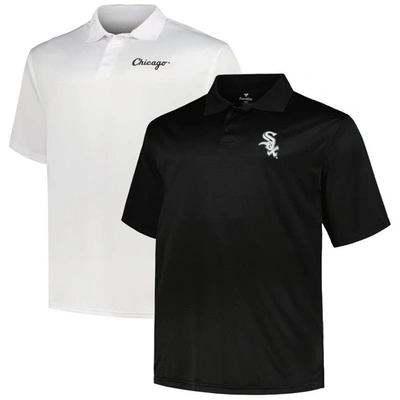 Profile Black/white Chicago White Sox Big & Tall Two-pack Solid Polo Set