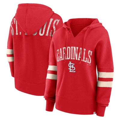 Fanatics Branded Red St. Louis Cardinals Bold Move Notch Neck Pullover Hoodie
