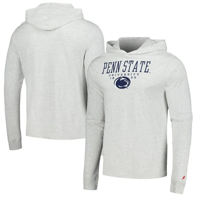 League Collegiate Wear Ash Penn State Nittany Lions Team Stack Tumble Long Sleeve Hooded T-shirt