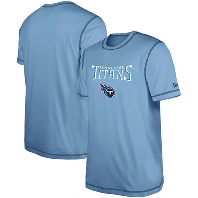 New Era Navy Tennessee Titans Third Down Puff Print T-shirt In Light Blue