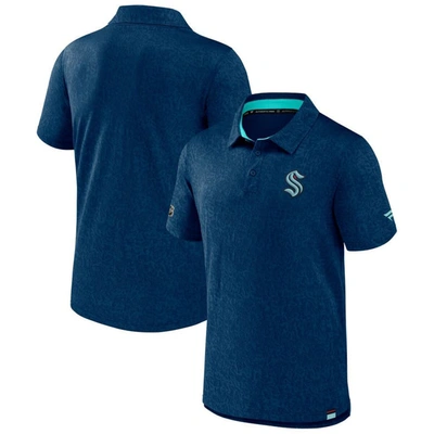 Fanatics Branded  Deep Sea Blue Seattle Kraken Authentic Pro Jacquard Polo