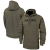 Nike Olive Air Force Falcons Military Pack Club Fleece Pullover Hoodie In Green