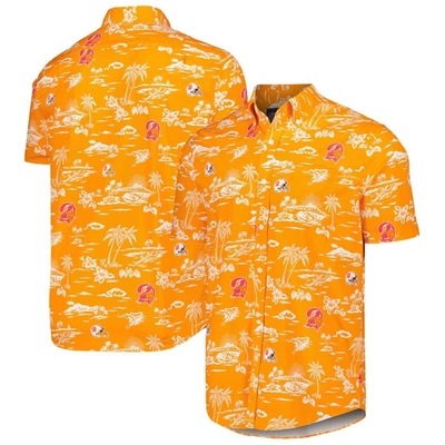 Reyn Spooner Orange Tampa Bay Buccaneers Throwback Kekai Print Button-up Shirt