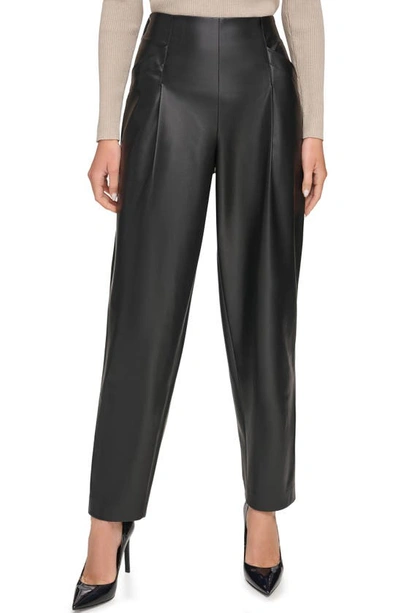 Dkny Faux Leather Trousers In Black