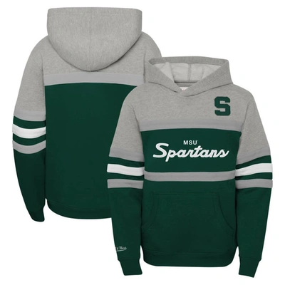 Mitchell & Ness Kids' Youth   Green Michigan State Spartans Head Coach Hoodie