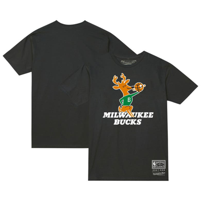 Mitchell & Ness Kids' Men's And Women's  Black Milwaukee Bucks Hardwood Classics Mvp Throwback Logo T-shirt