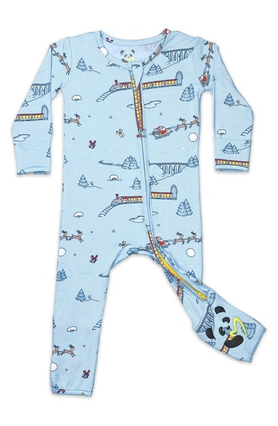 Bellabu Bear Babies' Kids' Polar Express Convertible Footie Pajamas In Blue