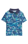 Under Armour Kids' Performance Print Polo In Cosmic Blue / Green Screen