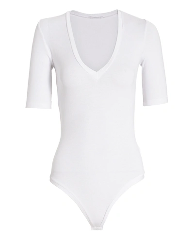 Alix Woman Bedford Ribbed Micro Modal Bodysuit White