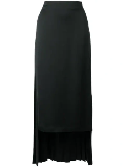 Maison Margiela Martin Margiela Martin Margiela Pleated Asymmetrical Long Skirt In Black