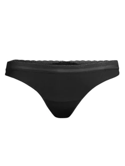 On Gossamer Next To Nothing Micro Thong Panty In Black