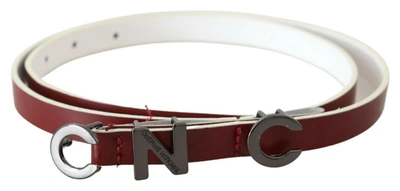 Costume National Chic Maroon Leather Fashion Women's Belt In Maroon And Black