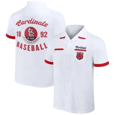 Darius Rucker Collection By Fanatics White St. Louis Cardinals Bowling Button-up Shirt