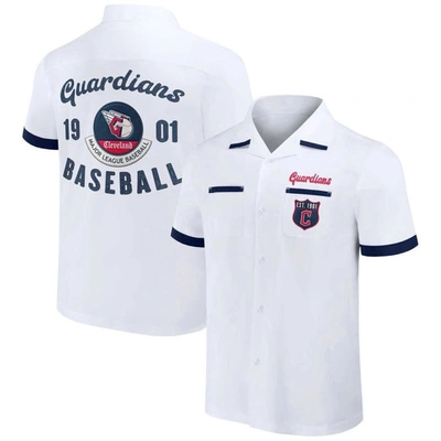 Darius Rucker Collection By Fanatics White Cleveland Guardians Bowling Button-up Shirt