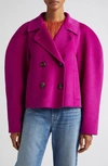 Ulla Johnson Coralie Double Breasted Wool Blend Jacket In Thistle