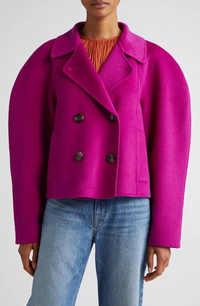 Ulla Johnson Coralie Double Breasted Wool Blend Jacket In Thistle