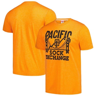 Homage Orange San Francisco Giants Doodle Collection Pacific Sock Exchange Tri-blend T-shirt