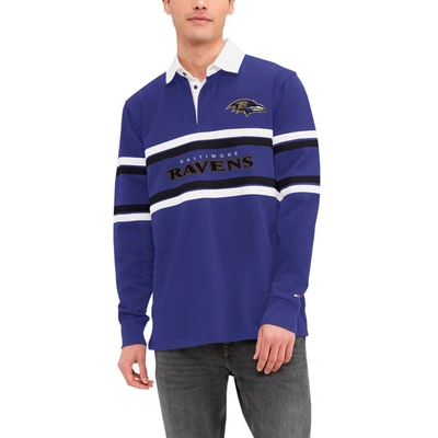 Tommy Hilfiger Purple Baltimore Ravens Cory Varsity Rugby Long Sleeve T-shirt