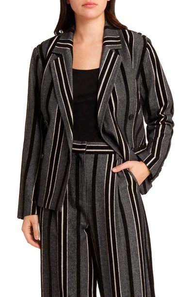 Masai Copenhagen Majadeloo Stripe Cotton Jacket In Black