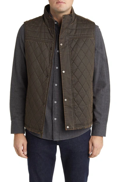 Johnston & Murphy Anitque Quilted Vest In Brown
