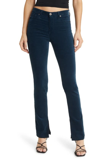 Ag Mari High Waist Slim Straight Leg Velvet Jeans In Atlantic Night